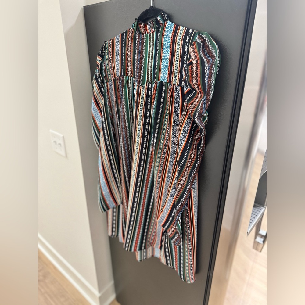SHEIN Multicolor Patterned Long Sleeve Top - Picture 2 of 5